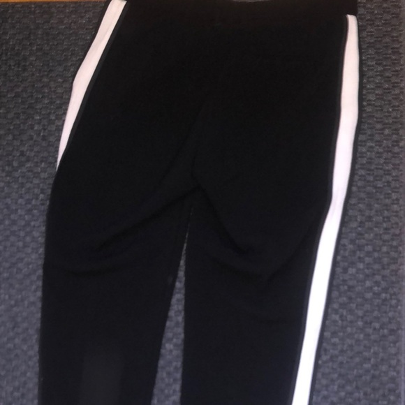 Black With White Stripe Along Side Top shop Trousers - Picture 2 of 4